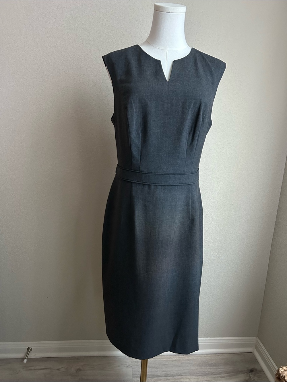 The Limited Grey Notch-Neck Sheath Dress
